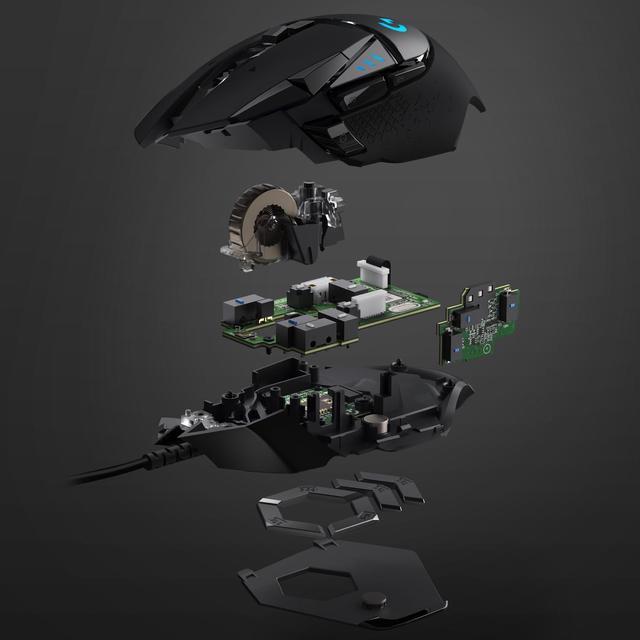 Alt view image 11 of 11 - Logitech G502 HERO High Performance Wired Gaming Mouse, HERO 25K Sensor, 25,600 DPI, RGB, Adjustable Weights, 11 Programmable Buttons, On-Board Memory, PC / Mac