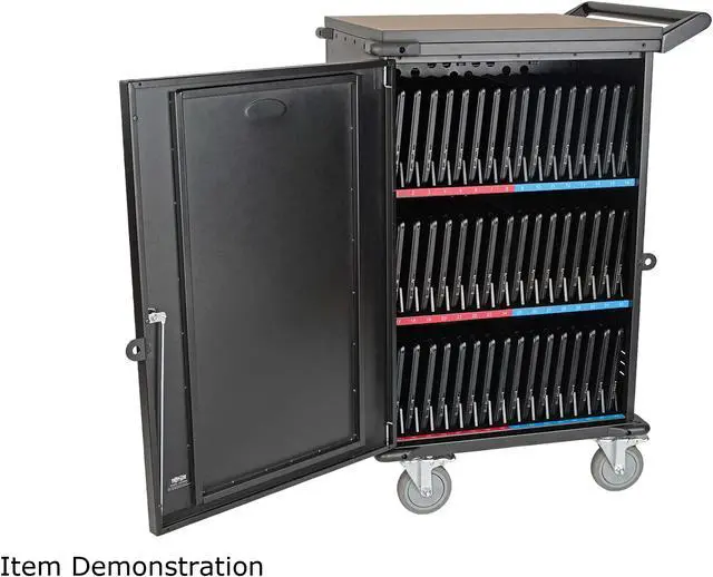 Alt view image 4 of 12 - Tripp Lite 48-Port Ac Charging Cart Storage Station Chromebook Laptop Tablet Black