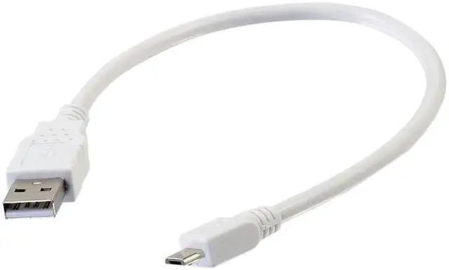 Alt view image 2 of 2 - C2G 27441 Micro USB Cable - USB 2.0 A to Micro-B Cable M/M, White (1 Foot, 0.3 Meters)