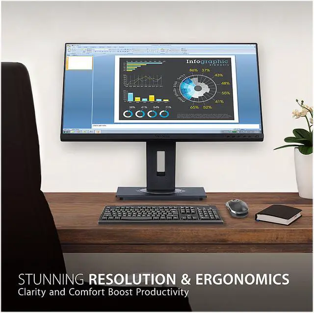 Alt view image 2 of 15 - ViewSonic VG2455-2K 24 Inch IPS 1440p Monitor with USB C 3.1, HDMI, DisplayPort and 40 Degree Tilt Ergonomics for Home and Office