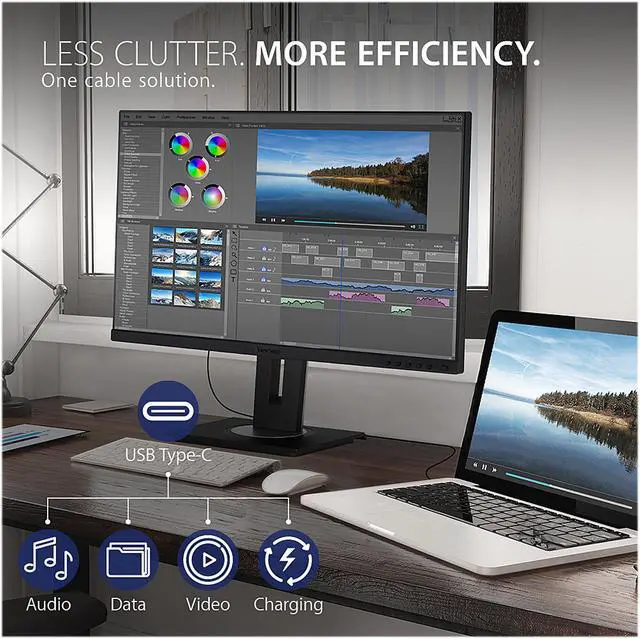Alt view image 2 of 12 - ViewSonic VG2755-2K 27 Inch IPS 1440p Monitor with USB C 3.1, HDMI, DisplayPort and 40 Degree Tilt Ergonomics for Home and Office