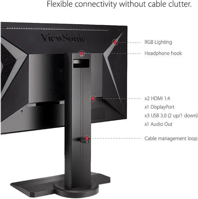Alt view image 4 of 20 - ViewSonic XG240R 24 Inch 1080p 1ms 144Hz RGB Gaming Monitor with FreeSync Premium Eye Care Advanced Ergonomics for Esports