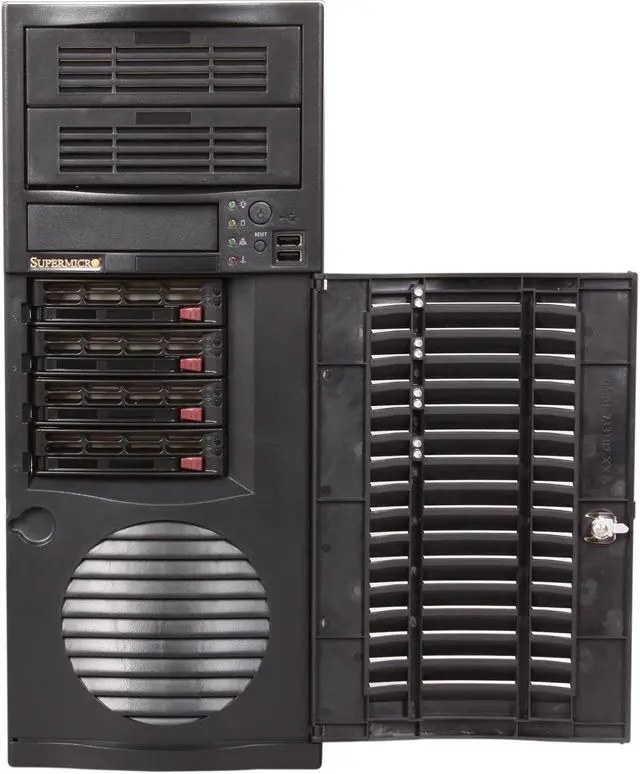 Alt view image 2 of 9 - Supermicro Case CSE-733TQ-668B Mid-Tower 4 x 3.5 inch SAS / SATA HS E-ATX / ATX / Micro ATX Brown Box