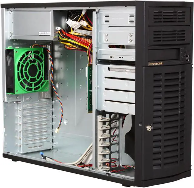 Alt view image 7 of 9 - Supermicro Case CSE-733TQ-668B Mid-Tower 4 x 3.5 inch SAS / SATA HS E-ATX / ATX / Micro ATX Brown Box