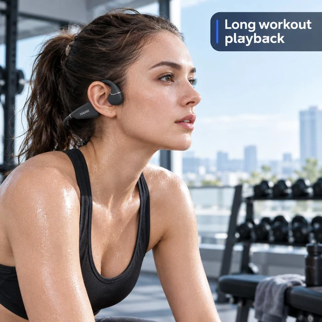 Alt view image 8 of 8 - NANK Runner Diver2 Bone Conduction Headphones, IP68 Swimming Headphone with MP3 Player Built-in 32G Memory, Bluetooth 5.3 Open Ear Headphones with CVC6.0 Mic for Swimming Running Cycling Gym