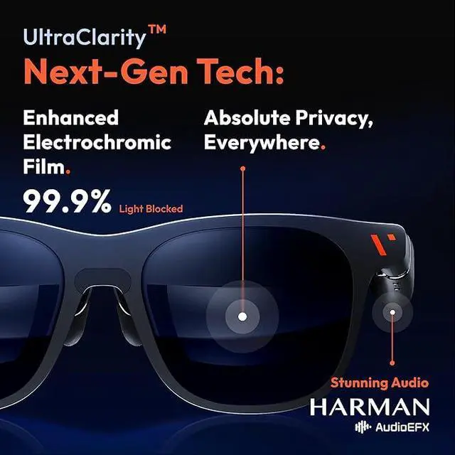 Alt view image 5 of 9 - VITURE Pro XR/AR Glasses, 135" 120Hz 1000Nits Display, Harman Audio, Myopia Adjustments, Electrochromic Film, for iPhone 17/16/15/Android/Mac/PC/Steam Deck, First-Ever XR Experience for Switch 2