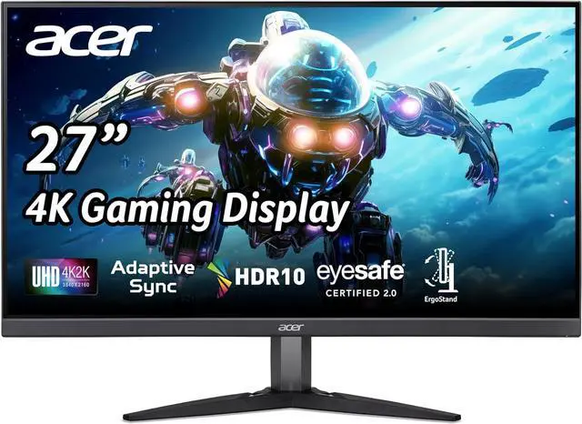 Main image of Acer Nitro KG272K Lbmiipx 27" UHD (3840 x 2160) IPS Gaming Monitor with Adaptive Sync Technology (FreeSync Compatible), 60Hz, 4ms (G to G), 99% sRGB Color Gamut, VESA Compatible, HDR10 (1 x Display Port 1.2, 2 x HDMI 2.0 & 1 x Audio Out)