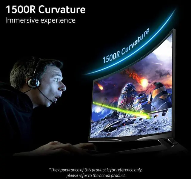 Alt view image 6 of 16 - Acer Nitro 27" Full HD 1080P 280hz with AMD FreeSync Premium 1ms 1500R Curved Gaming Monitor XZ270 Zbmiiphx