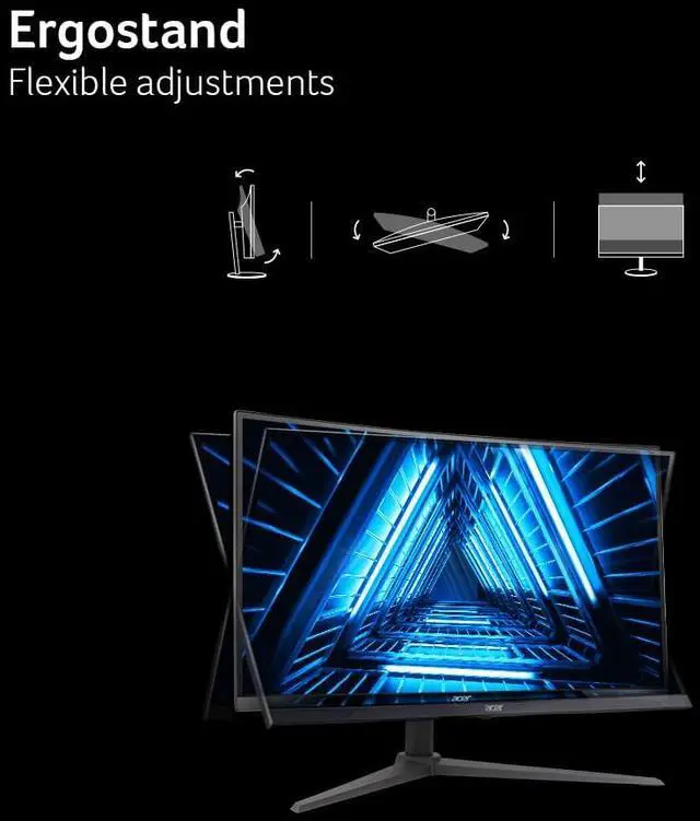 Alt view image 7 of 16 - Acer Nitro 27" Full HD 1080P 280hz with AMD FreeSync Premium 1ms 1500R Curved Gaming Monitor XZ270 Zbmiiphx