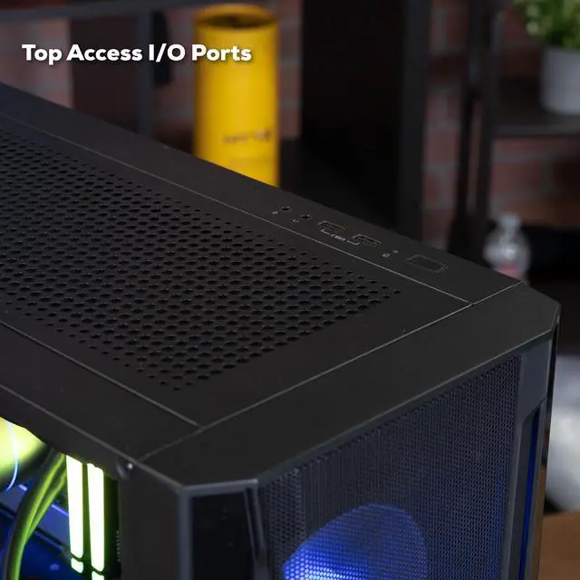 Alt view image 8 of 9 - iBUYPOWER TraceMesh Gaming Desktop PC, AMD Ryzen 7 7700, AMD Radeon RX 7800XT 16GB, 32GB DDR5 RAM, 2TB SSD, Windows 11, TraceMeshA7R78XT01