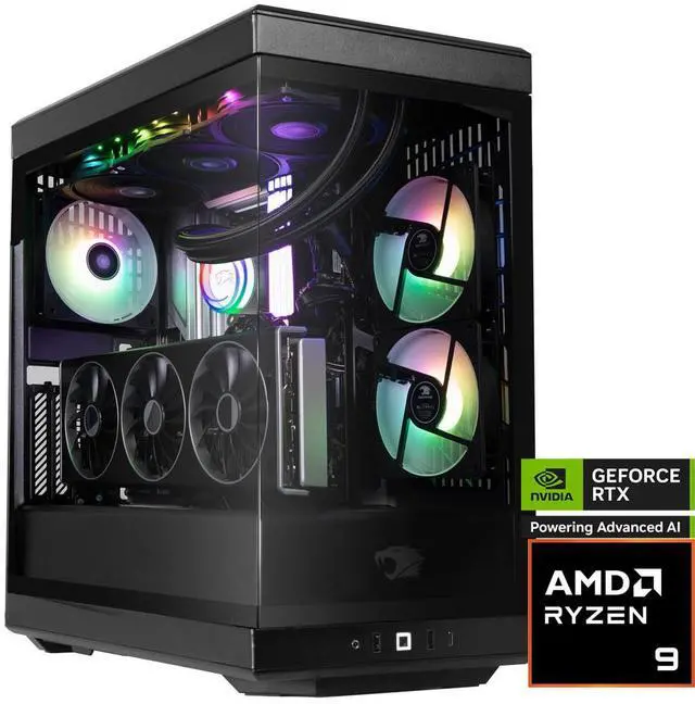 Main image of iBUYPOWER Y40 PRO Black Gaming PC Desktop - AMD Ryzen 9 9900X - NVIDIA GeForce RTX 5080 16GB - 32GB DDR5 RGB - 2TB NVMe SSD - Y40BA9N5801