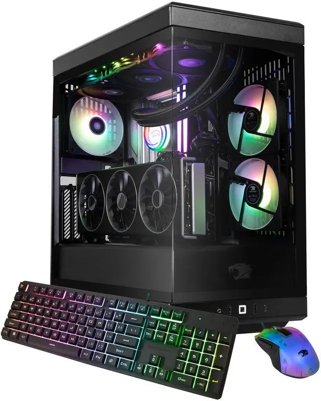 Main image of iBUYPOWER Y40 PRO Black Gaming PC Desktop - AMD Ryzen 7 9800X3D - AMD Radeon RX 9070XT 16GB - 32GB DDR5 RGB - 2TB NVMe SSD - Y40BA7R97XT01
