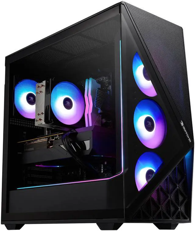 Alt view image 2 of 11 - iBUYPOWER Slate 9 Black Gaming PC Desktop - Intel Core Ultra 7 265F - NVIDIA GeForce RTX 5060Ti 16GB - 32GB DDR5 RGB - 2TB NVMe SSD - SBI7N56T01