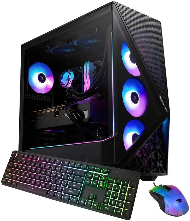 Alt view image 2 of 19 - iBUYPOWER Slate 9 Black Gaming PC Desktop - AMD Ryzen 7 7800X3D - AMD Radeon RX 9070XT 16GB - 32GB DDR5 RGB - 1TB NVMe SSD - SBA7R97XT01