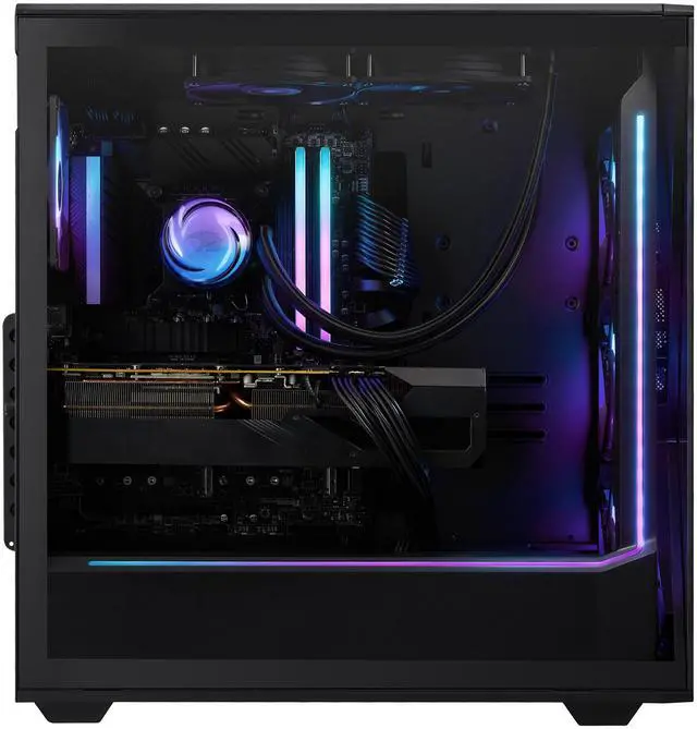 Alt view image 5 of 19 - iBUYPOWER Slate 9 Black Gaming PC Desktop - AMD Ryzen 7 7800X3D - AMD Radeon RX 9070XT 16GB - 32GB DDR5 RGB - 1TB NVMe SSD - SBA7R97XT01