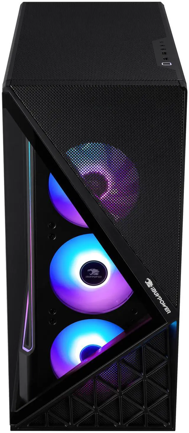 Alt view image 8 of 19 - iBUYPOWER Slate 9 Black Gaming PC Desktop - AMD Ryzen 7 7800X3D - AMD Radeon RX 9070XT 16GB - 32GB DDR5 RGB - 1TB NVMe SSD - SBA7R97XT01