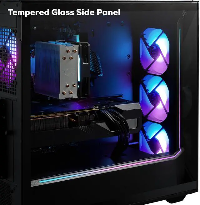 Alt view image 13 of 19 - iBUYPOWER Slate 9 Black Gaming PC Desktop - AMD Ryzen 7 7800X3D - AMD Radeon RX 9070XT 16GB - 32GB DDR5 RGB - 1TB NVMe SSD - SBA7R97XT01