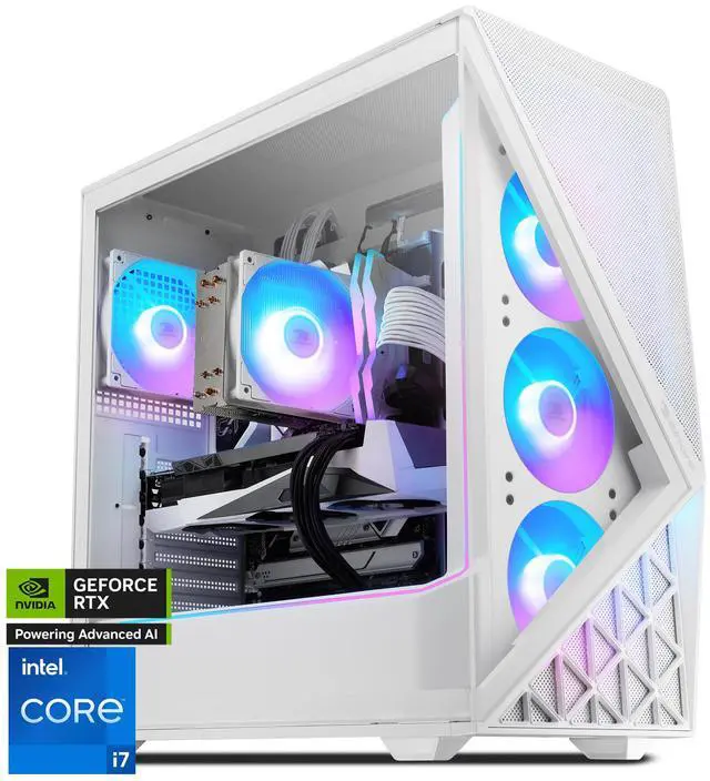 Main image of iBUYPOWER Slate 9 White Gaming PC Desktop - Intel Core i7 14700F - NVIDIA GeForce RTX 5070Ti 16GB - 32GB DDR5 RGB - 1TB NVMe SSD - SWI7N57T01