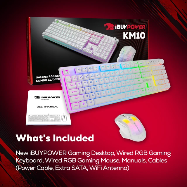 Alt view image 7 of 8 - iBUYPOWER Slate Gaming PC Desktop Computer Intel Core Ultra 5 225F CPU, INTEL Arc B570 10GB GPU, 16GB DDR5 RAM, 1TB NVMe SSD, Windows 11 Home, Keyboard, Mouse - White