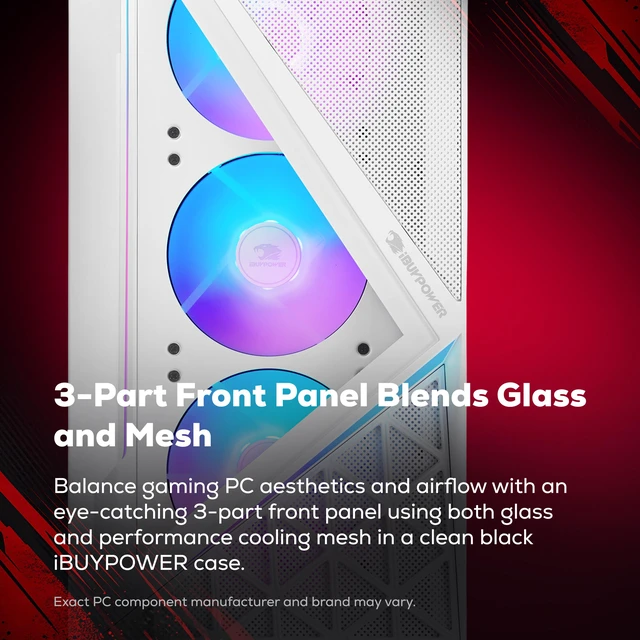 Alt view image 6 of 8 - iBUYPOWER Slate Gaming PC Desktop Computer Intel Core Ultra 5 225F CPU, INTEL Arc B570 10GB GPU, 16GB DDR5 RAM, 1TB NVMe SSD, Windows 11 Home, Keyboard, Mouse - White