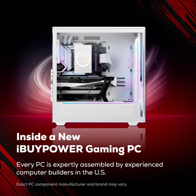 Alt view image 3 of 8 - iBUYPOWER Slate Gaming PC Desktop Computer Intel Core Ultra 5 225F CPU, INTEL Arc B570 10GB GPU, 16GB DDR5 RAM, 1TB NVMe SSD, Windows 11 Home, Keyboard, Mouse - White