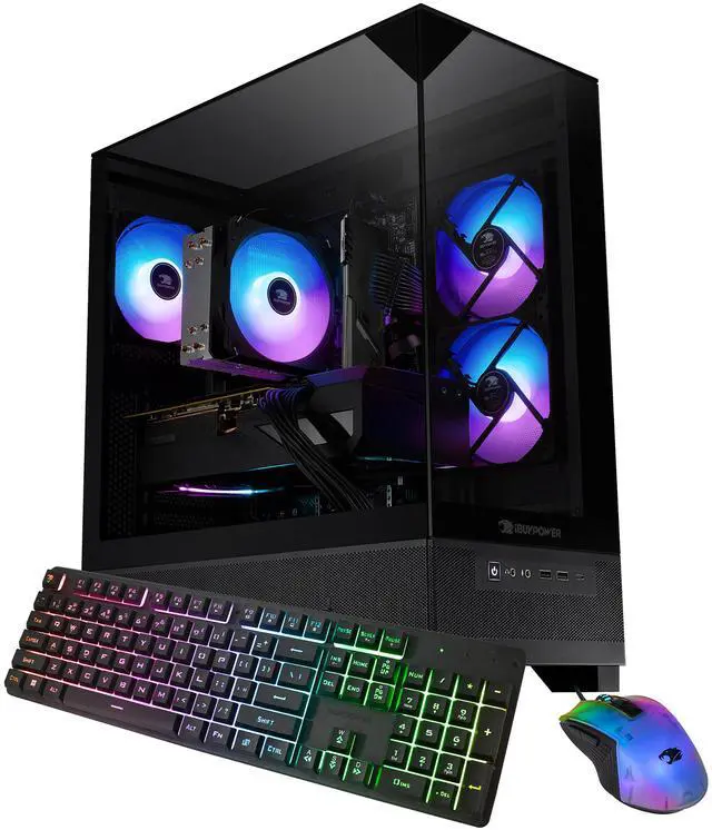 Alt view image 2 of 7 - iBUYPOWER Element SE Gaming PC Desktop Computer Intel Core i5 14400F CPU, NVIDIA GeForce RTX 5060 8GB GPU, 16GB DDR5 RGB RAM, 1TB NVMe SSD, Windows 11 Home, Keyboard, Mouse - Black
