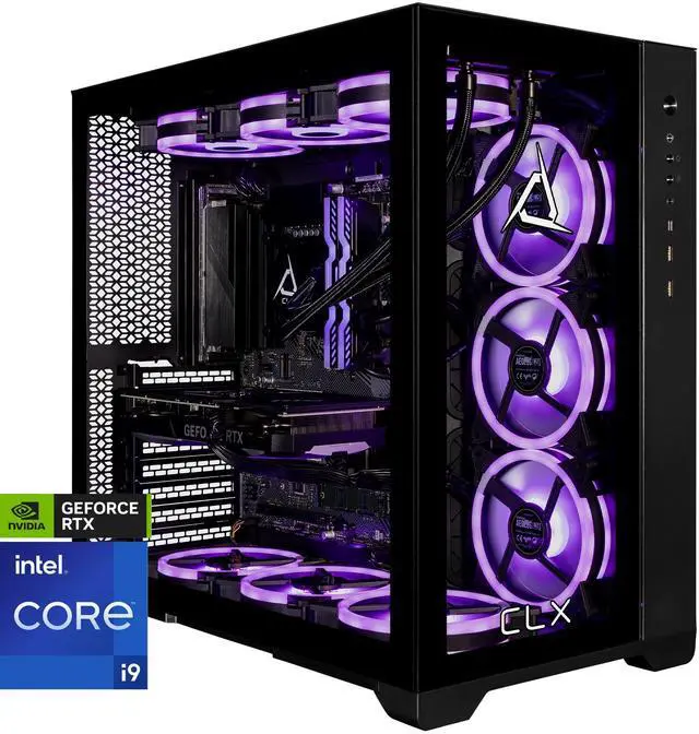 Main image of CLX SET Gaming Desktop - Liquid Cooled Intel i9 13900KF 3.0GHz 24-Core Processor, 64GB DDR5-5600 Memory, GeForce RTX 4070 12GB GDDR6X Graphics, 2TB NVMe M.2 SSD, 6TB HDD, WiFi, Windows 11 Home