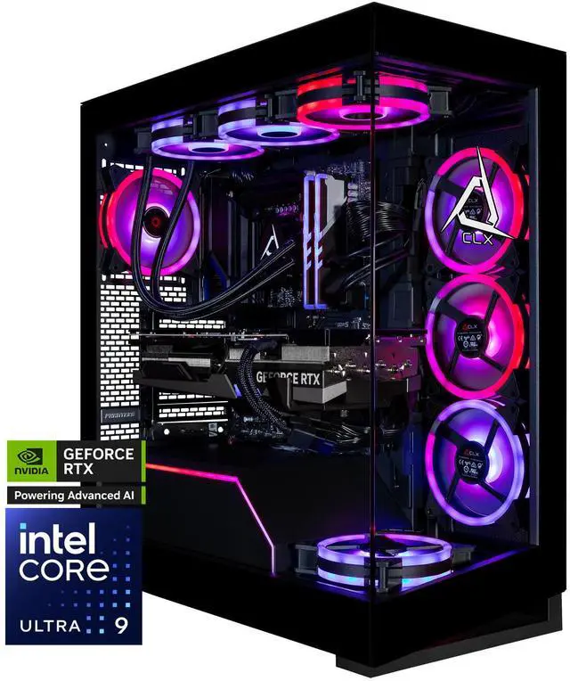 Main image of CLX Horus Gaming Desktop - Intel Core Ultra 9 285K 3.7GHz 24-Core Processor, 96GB DDR5 Memory, GeForce RTX 5080 16GB GDDR7 Graphics, 2TB NVMe M.2 SSD, 8TB HDD, WiFi, Win 11 Home 64-bit