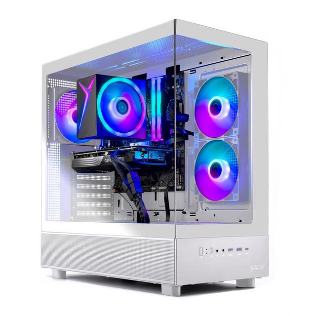 Skytech Azure Gaming PC Desktop, Sea View Case, Intel i5 13400F 2.5 GHz (4.6GHz Turbo), NVIDIA RTX 4060 8GB GDDR6, 1TB SSD, 32GB DDR4 RAM 3200, 650W