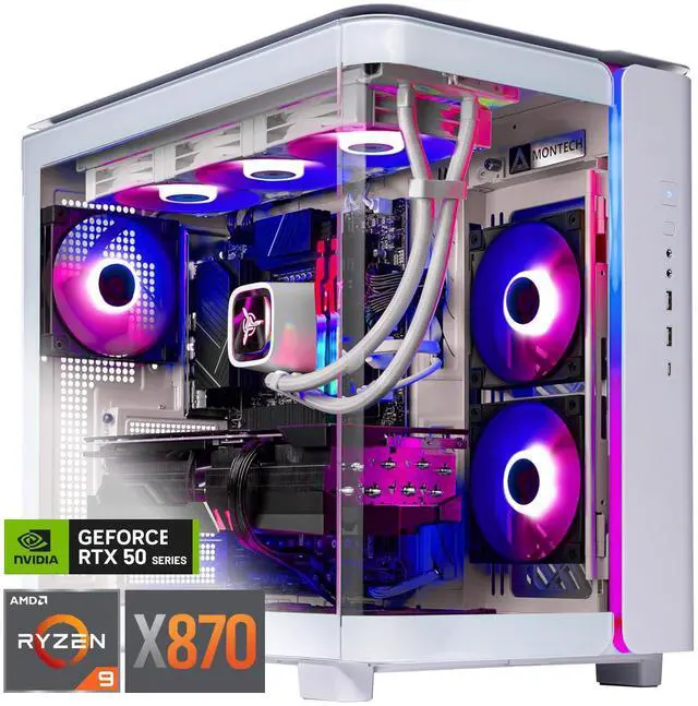 Main image of Skytech King 95 Gaming PC Desktop, Ryzen 9 9900X3D 4.4 GHz (5.5GHz Turbo Boost), X870 Motherboard, NVIDIA RTX 5080 16GB GDDR7, 4TB Gen4 NVMe SSD, 64GB DDR5 6000, 1000W GOLD ATX 3.0, Wi-Fi, Win 11