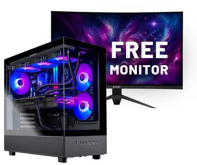 Main image of Skytech Azure Gaming PC Desktop, Ryzen 7 9800X3D 4.7 GHz (5.2 GHz Turbo), NVIDIA RTX 5070 12GB, 2TB Gen4 NVMe SSD, 32GB DDR5 RAM 6000 RGB, 850W GOLD PSU, 360mm ARGB AIO , Wi-Fi, Win 11,Montech XR