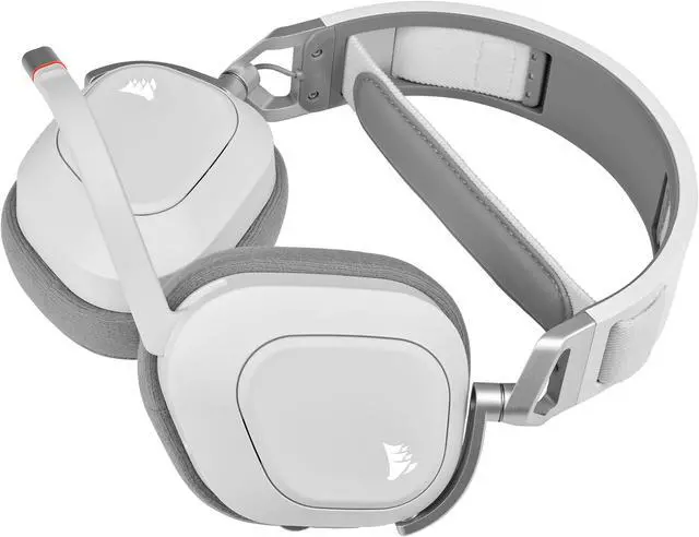 Alt view image 10 of 11 - Corsair HS80 RGB Wireless Premium Gaming Headset with Dolby Atmos Audio (Low-Latency, Omni-Directional Microphone, 60ft Range, Up to 20 Hours Battery Life, PS5/PS4 Wireless Compatibility) White