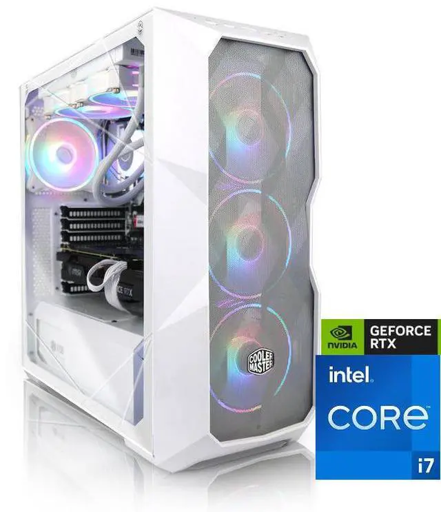 Main image of AVGPC Blizzard Series Gaming PC - Intel i7 11700K 3.6GHz, RTX 3070 8GB, 32GB 3600MHz DDR4, 1TB NVME M.2 SSD, 240mm Liquid Cooler, ARGB Fans, Wifi/AC, TD500 Mesh White Case, Windows 11