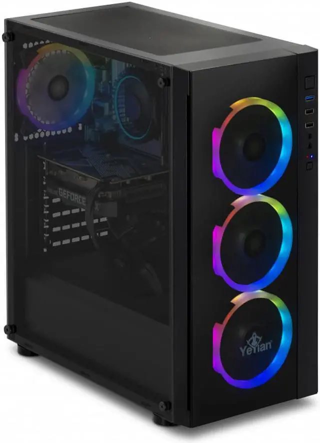 Alt view image 5 of 9 - YEYIAN KATANA X24 Gaming Desktop PC, INTEL 12th Gen Alder Lake i5-12400F 6-Core 2.5GHz, GeForce RTX 3060 12GB GDDR6, 1TB NVMe SSD, 16GB DDR4 3200MHz, 4 ARGB, Win 11 Home 64-bit, WiFi 6, BT 5.2, 650W