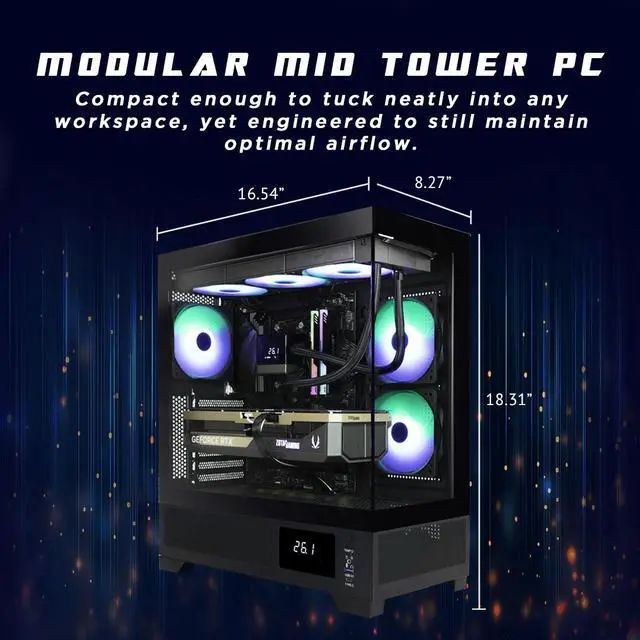 Alt view image 6 of 8 - ZOTAC Gaming MEK AI-Enhanced Gaming PC MEK5080A9700XBG5V1N - AMD Ryzen 7 9700X 5.5GHz, NVIDIA GeForce RTX 5080, 32GB DDR5 RGB, 2TB NVMe M.2 SSD, 1000W 80+ GOLD PSU, WiFi 7, Windows 11 Home