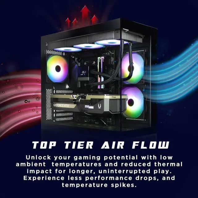 Alt view image 8 of 8 - ZOTAC Gaming MEK AI-Enhanced Gaming PC MEK5080A9700XBG5V1N - AMD Ryzen 7 9700X 5.5GHz, NVIDIA GeForce RTX 5080, 32GB DDR5 RGB, 2TB NVMe M.2 SSD, 1000W 80+ GOLD PSU, WiFi 7, Windows 11 Home
