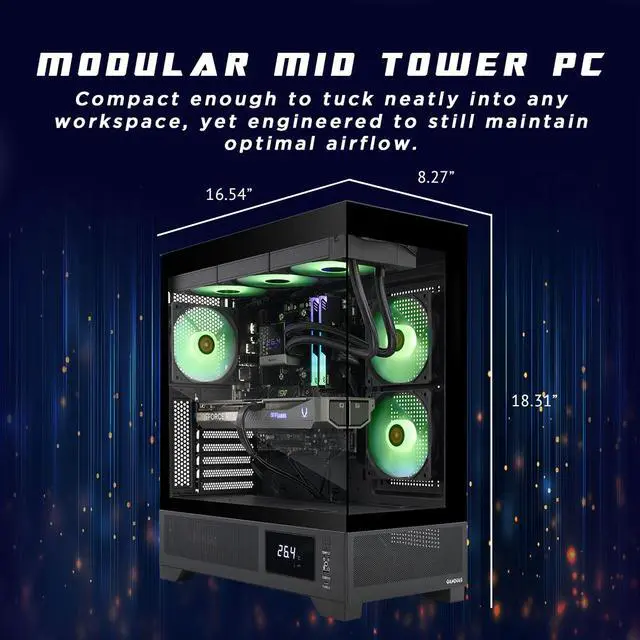 Alt view image 5 of 10 - ZOTAC MEK AI-Enhanced Gaming PC Desktop Computer - NVIDIA GeForce RTX 5070 , AMD Ryzen 5 7600X up to 5.3GHz, 32GB RGB DDR5, 2TB NVME M.2 SSD, 850W 80+ GOLD PSU, WiFi 5,BT 5.2, Windows 11 Home 64-bit