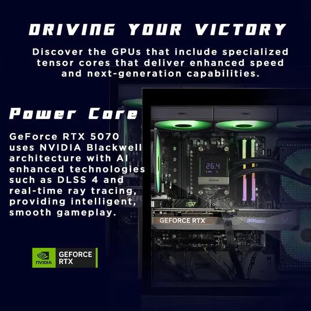 Alt view image 6 of 10 - ZOTAC MEK AI-Enhanced Gaming PC Desktop Computer - NVIDIA GeForce RTX 5070 , AMD Ryzen 5 7600X up to 5.3GHz, 32GB RGB DDR5, 2TB NVME M.2 SSD, 850W 80+ GOLD PSU, WiFi 5,BT 5.2, Windows 11 Home 64-bit