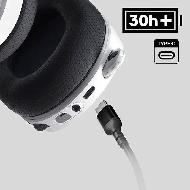 Alt view image 5 of 6 - SteelSeries Arctis 7+ Wireless Gaming Headset - Lossless 2.4 GHz - 30 Hour Battery Life - USB-C - 7.1 Surround - for PC, PS5, PS4, Mac, Android and Switch - White