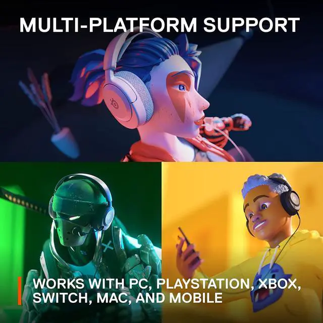 Alt view image 8 of 10 - SteelSeries Arctis Nova 1 Multi-System Gaming Headset — Hi-Fi Drivers — 360° Spatial Audio — Comfort Design — Durable — Ultra Lightweight — Noise-Cancelling Mic — PC, PS5/PS4, Switch, Xbox - White