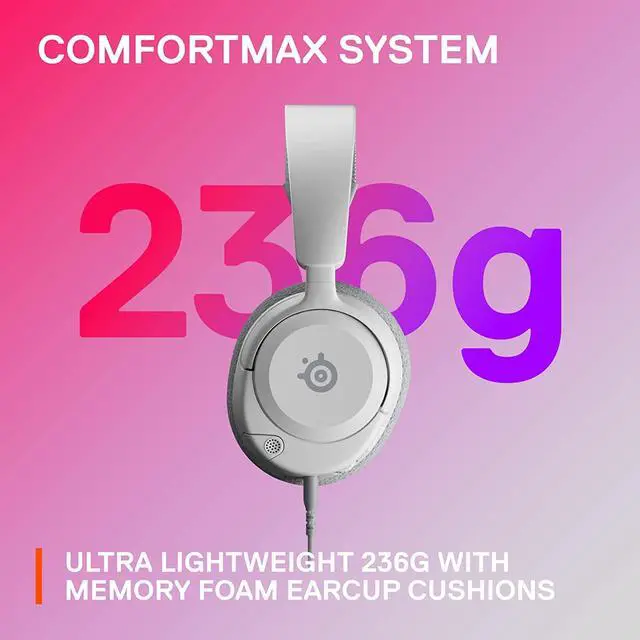 Alt view image 5 of 10 - SteelSeries Arctis Nova 1 Multi-System Gaming Headset — Hi-Fi Drivers — 360° Spatial Audio — Comfort Design — Durable — Ultra Lightweight — Noise-Cancelling Mic — PC, PS5/PS4, Switch, Xbox - White