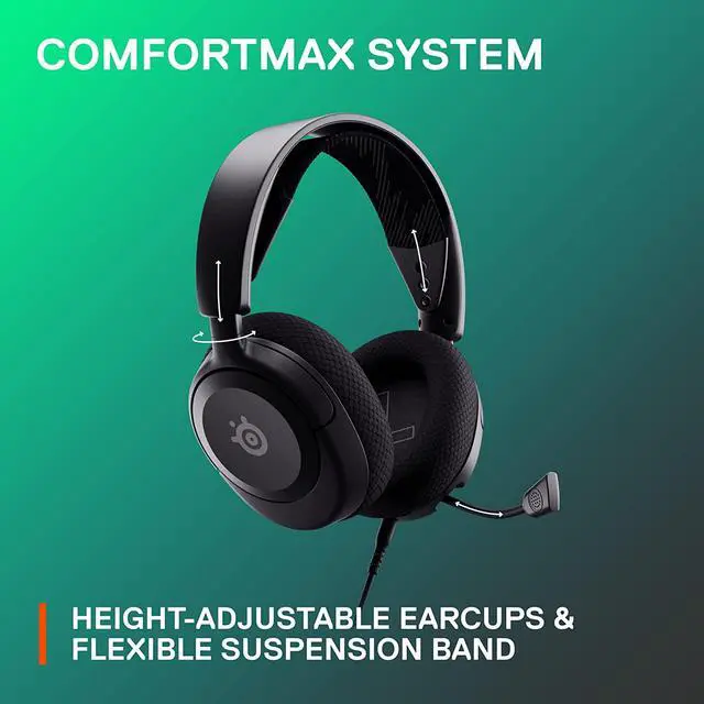 Alt view image 6 of 10 - NEW SteelSeries Arctis Nova 1 Multi-System Gaming Headset — Hi-Fi Drivers — 360° Spatial Audio — Comfort Design — Durable — Ultra Lightweight — Noise-Cancelling Mic — PC, PS5/PS4, Switch, Xbox - Black