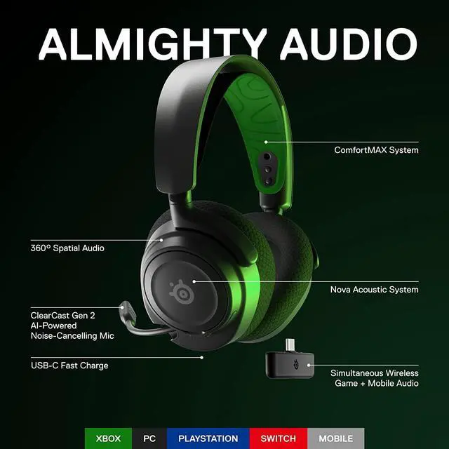 Alt view image 10 of 11 - SteelSeries Arctis Nova 7X Multi-Platform Premium Wireless Gaming Headset - Black