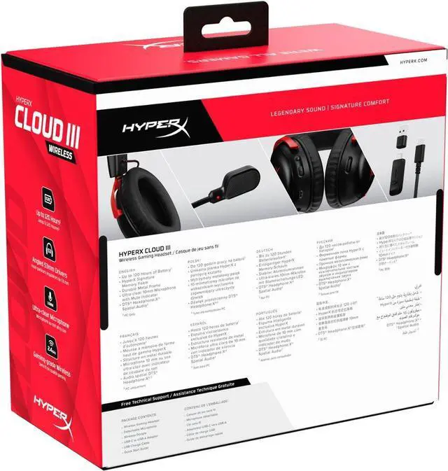 Alt view image 10 of 10 - HyperX Cloud III Wireless - Gaming Headset