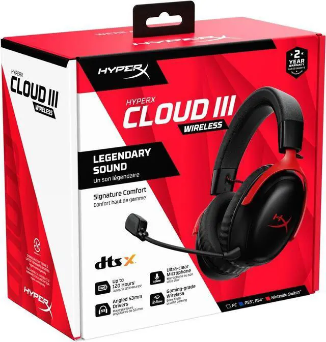 Alt view image 9 of 10 - HyperX Cloud III Wireless - Gaming Headset