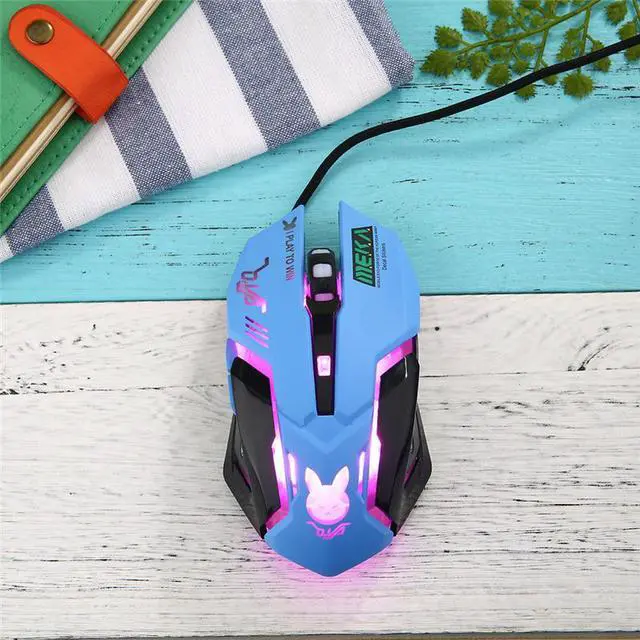 Alt view image 2 of 6 - 6 Buttons Gaming Breathing LED Backlit Gaming Mice D.VA Reaper Wired USB Computer Mouse for PC& Mac Overwatch Gamers