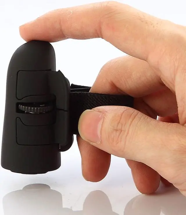 Alt view image 3 of 7 - Black 2.4GHz USB Finger Wireless Optical Mouse Portable 2.4Ghz Wireless Rechargeable Finger Ring Mice For PC Laptop Computer