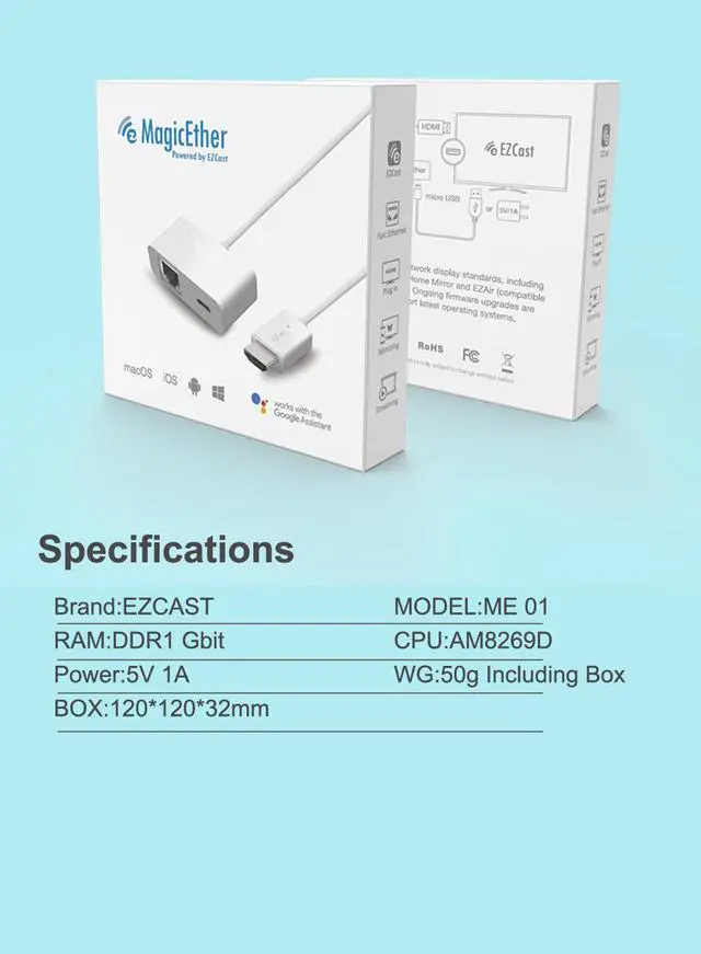 Main image of Wireless Receiver 1080P HDMI-compatible Display Dongle anycast EZCast MagicEther Airplay DLNA Screen Mirroring Adapter