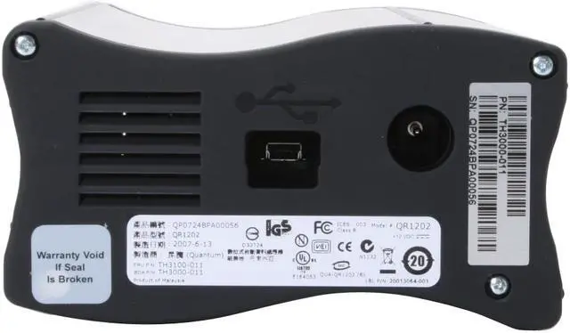 Alt view image 3 of 7 - Quantum GoVault Data Protector 800 QR1202-B5-S1D04 External USB Interface GoVault Tape Drive (one 40GB cartridge)