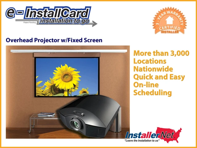 InstallerNet Overhead Projector w/Fixed Screen e-InstallCard - Newegg.com